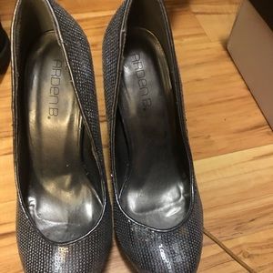 Silver sequin heel
